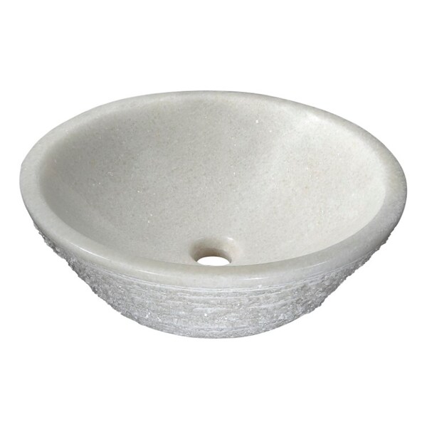 Anzzi Cliffs of Dover Natural Stone Vessel Sink in White Marble LS-AZ313 - main